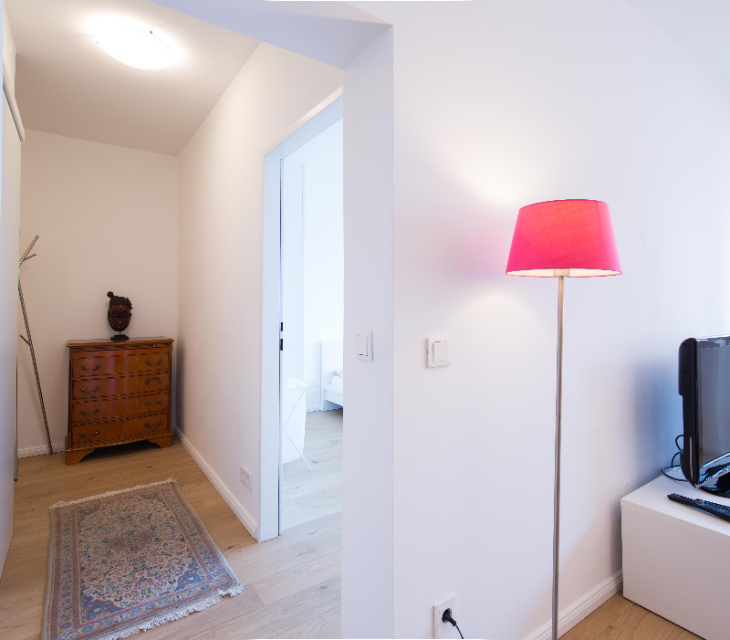 Hallway and Living Room with TV Hallway and Living Room with TV