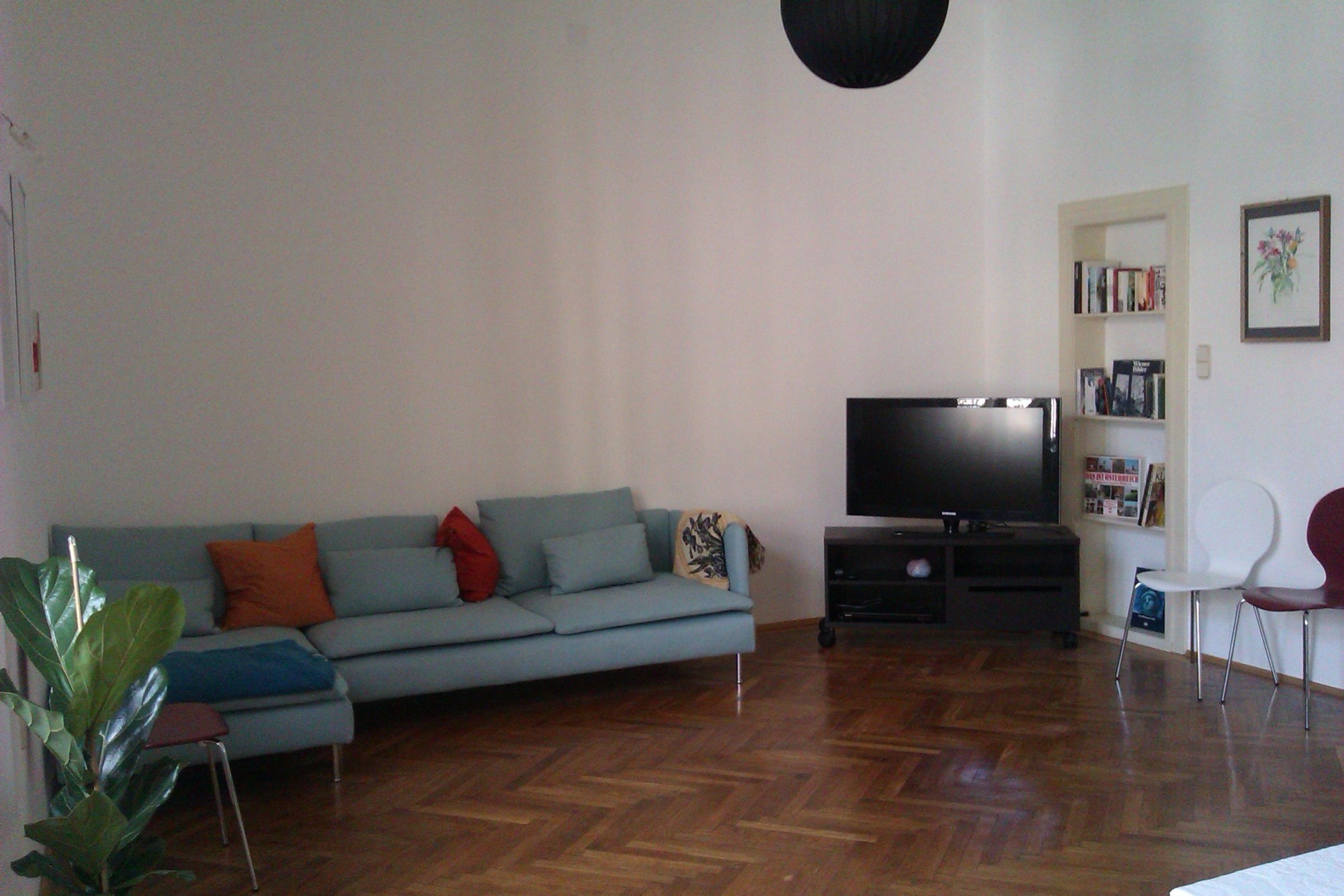 living room with tv