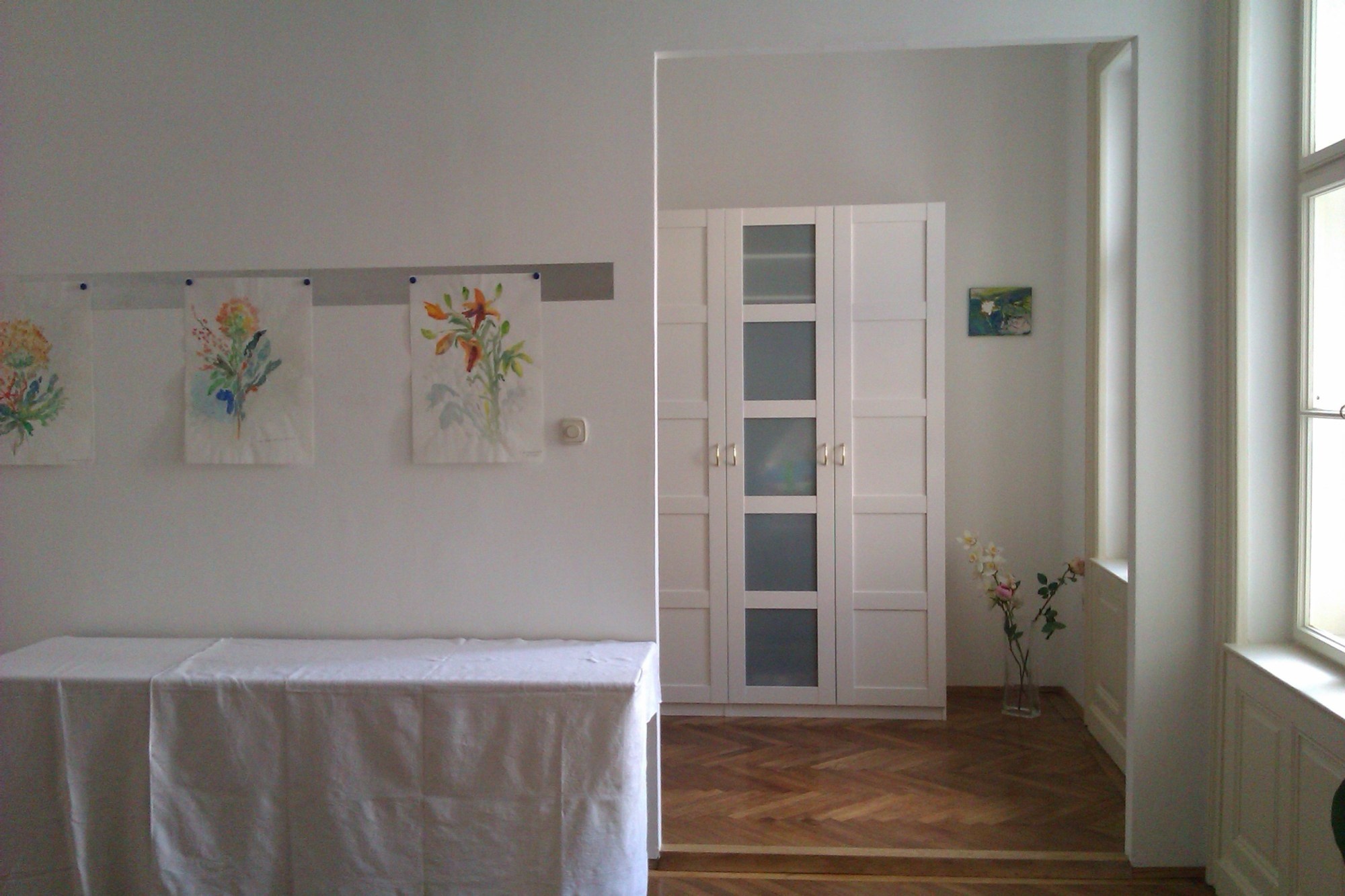 view from the living room to the bed room