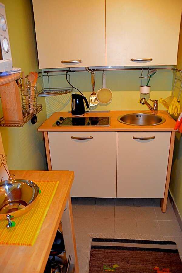 kitchenett with ceran cooking, fridge | © lausecker