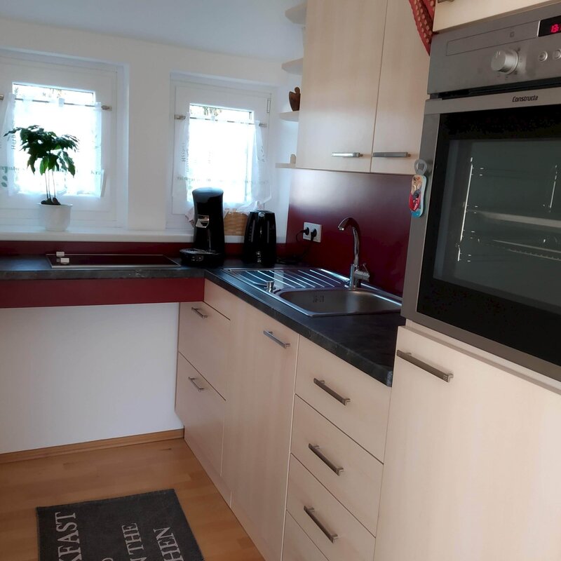 kitchen with oven, 2 hot plates, coffee machine, kettle, mixer, etc.