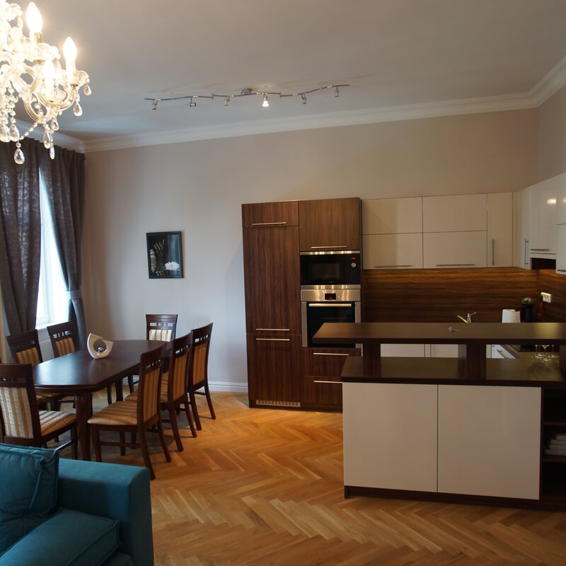 Dining area and kitchen