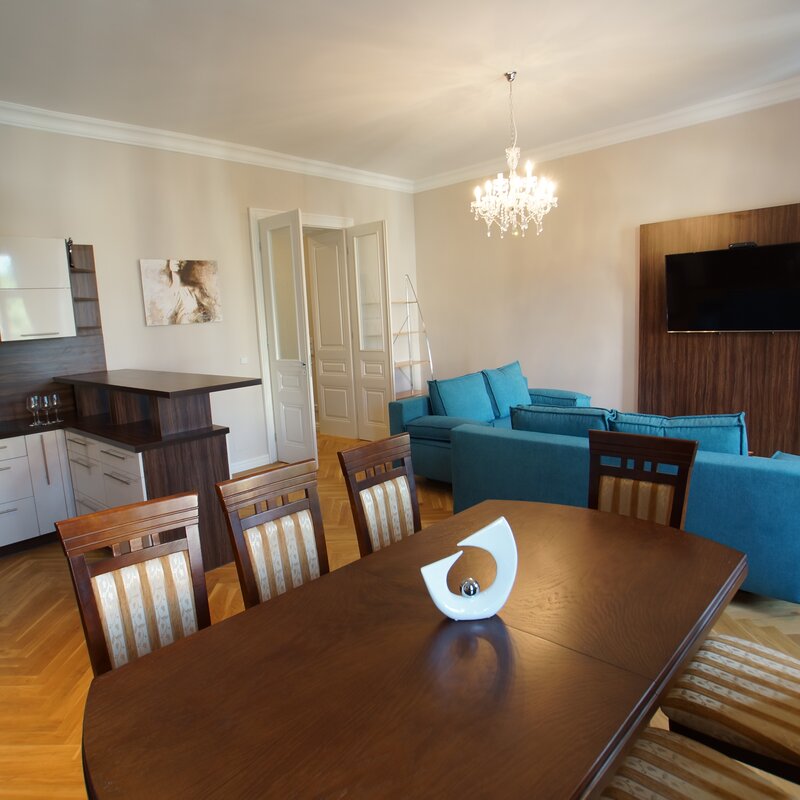 Living room and kitchen