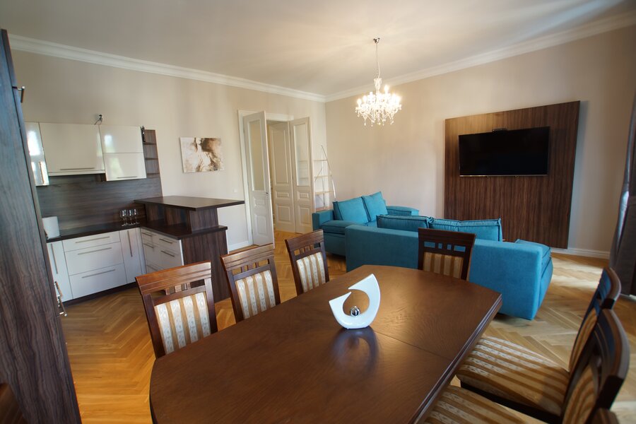 Living room and kitchen