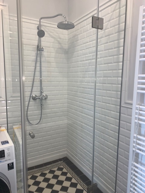 Shower in bathroom