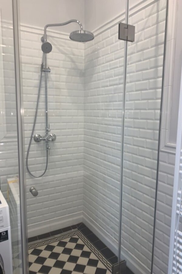 Shower in bathroom