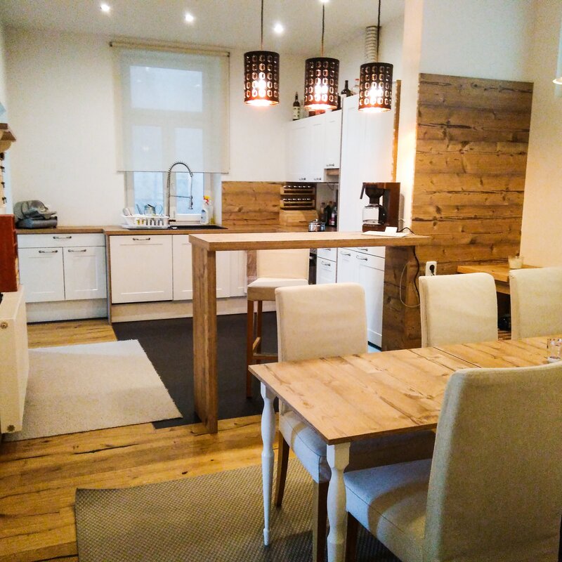 kitchen and dining