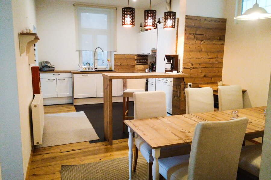 kitchen and dining