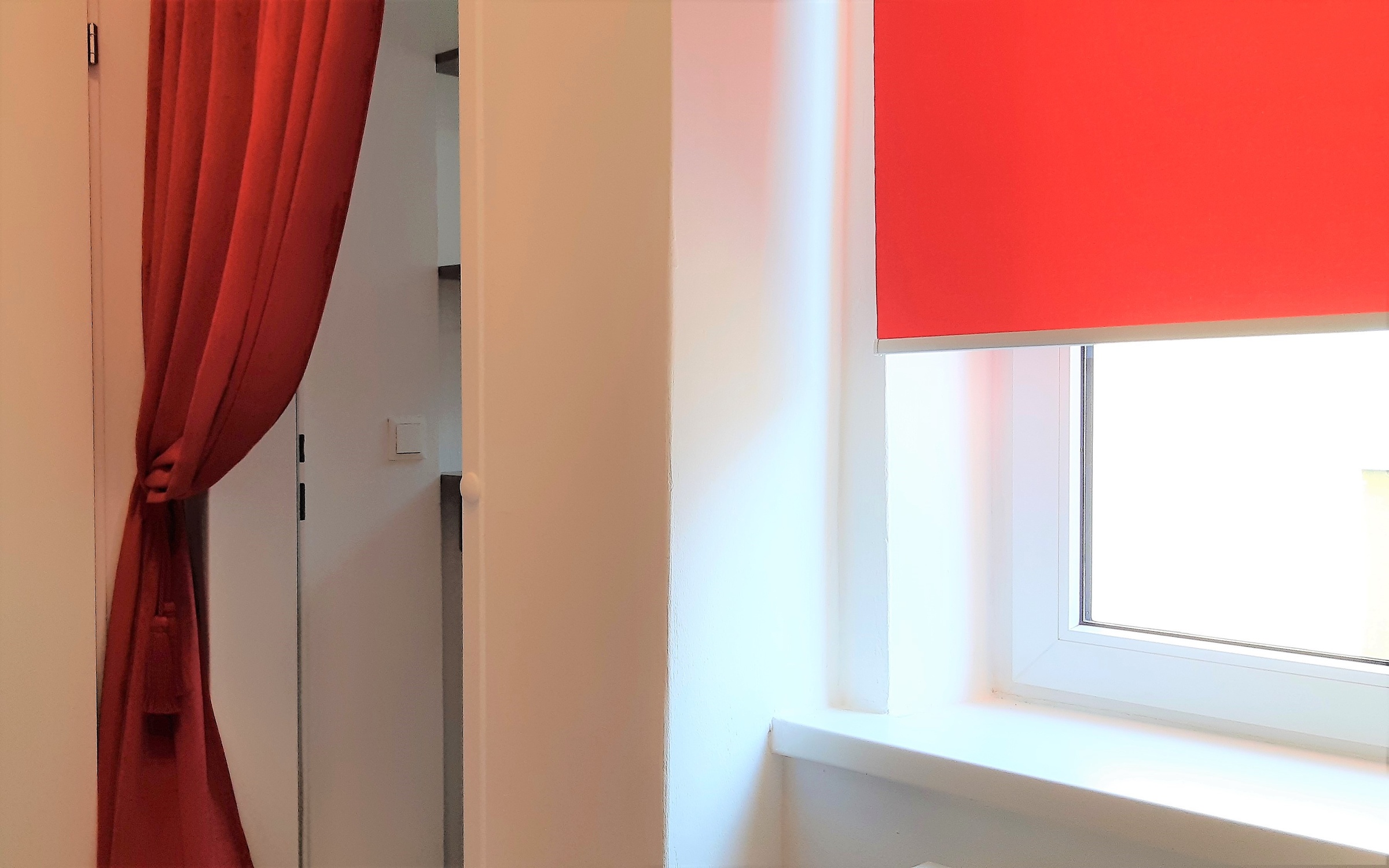 Anteroom with theater curtain