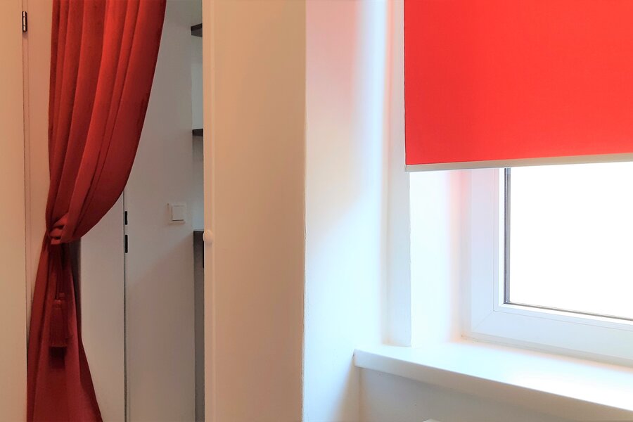 Anteroom with theater curtain