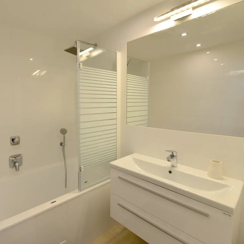 bathtube, normal shower and rainshower