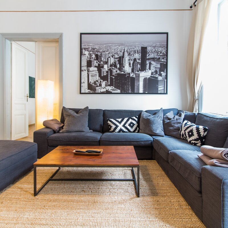 spacious living room with fireplace