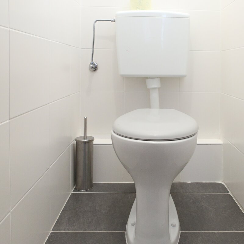 separated from the bathroom